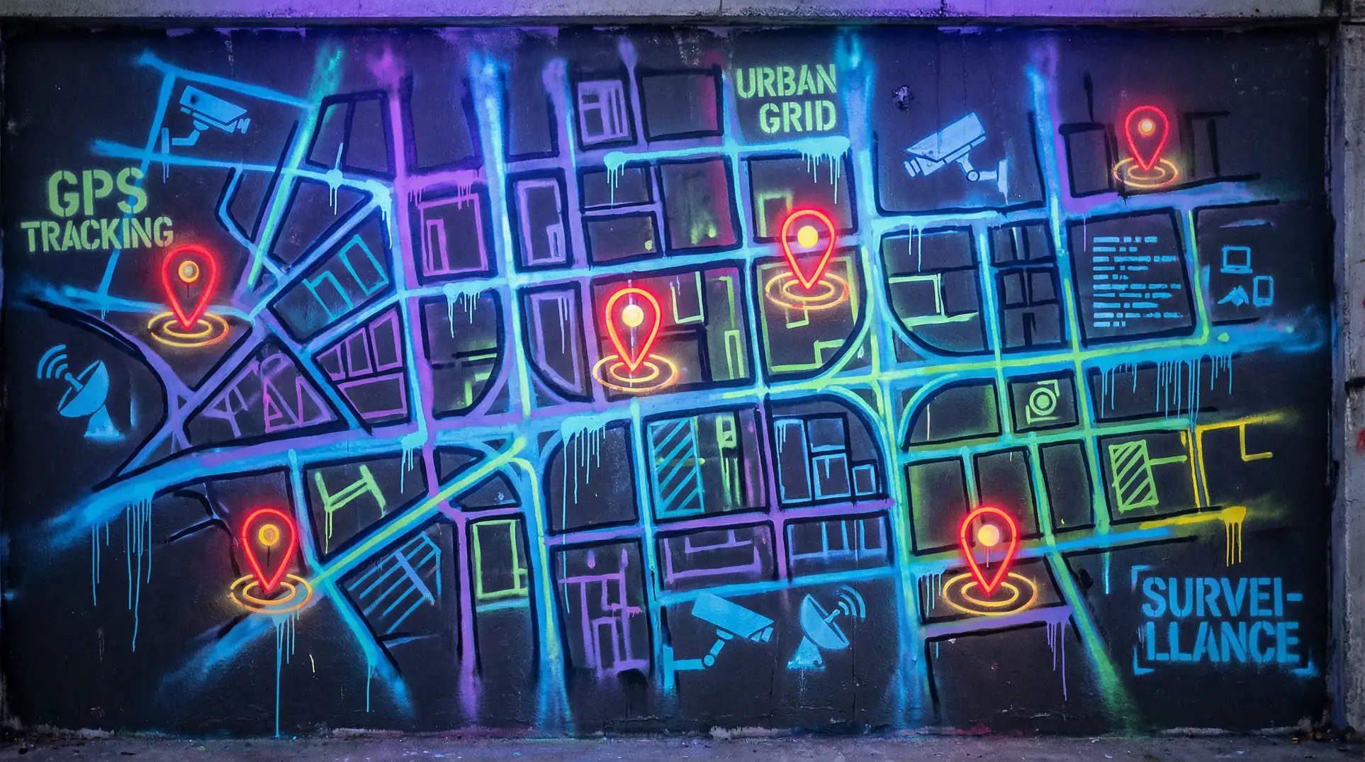 使徒行者第三部 电视剧 狗仔追踪地图 - 城市涂鸦风格